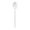 Silver with White Handle Moderno Disposable Plastic Dinner Spoons (240 Spoons)